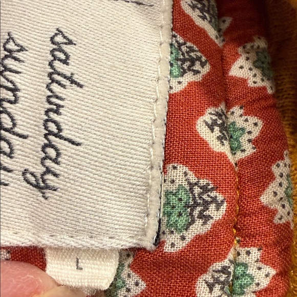 Saturday Sunday Anthropologie Mustard Yellow Quilted Boho Bomber Jacket Size L - Picture 6 of 9